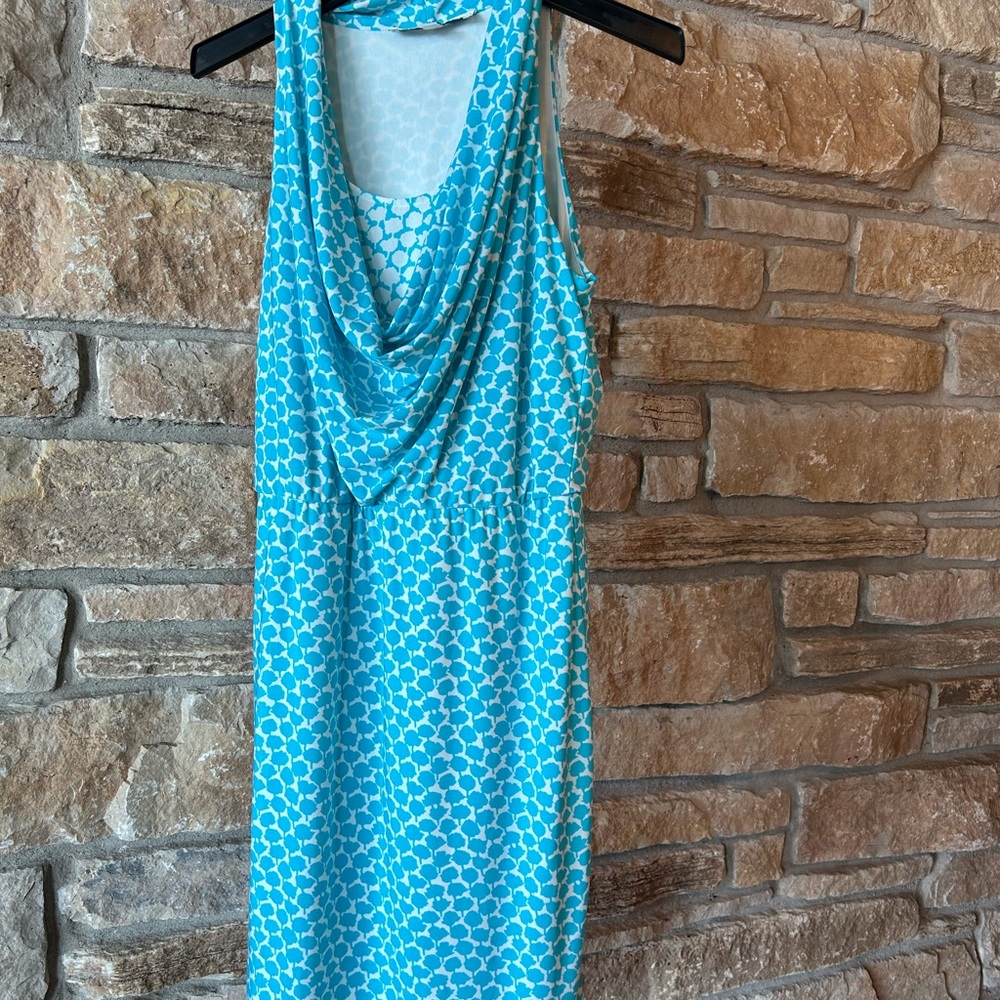 Maggie London blue cowl neck dress size 6